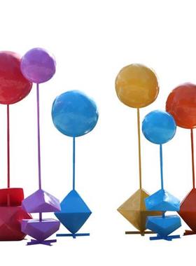 玻璃钢气球雕塑户外大型商场商业街广场楼盘公园几何底座仿真摆件