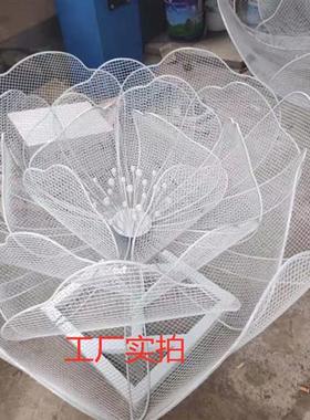 户外铁艺镂空荷花不锈钢莲花雕塑草坪水景落地庭院花朵摆件装饰