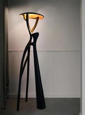 抽象大型人物雕塑玻璃钢落地摆件样板间软装装饰工艺品玄关落地灯