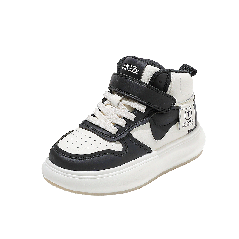 静泽儿童鞋子男童2025新款真皮高帮小白鞋板鞋秋冬女童加绒二棉鞋,淘宝优惠券,粉丝福利购,淘宝优惠卷