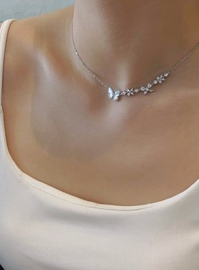 轻奢简约天然白贝蝴蝶项链