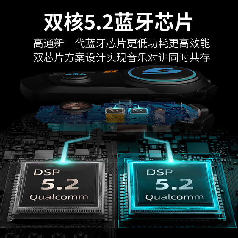 维迈通V9S V9X V8S摩托车头盔蓝牙耳机全盔内置专用骑行JBL单元 - 图1