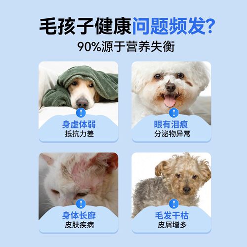 派迪诺猫咪复合维生素片狗狗猫用专用防掉毛宠物鱼油维生素B营养 - 图1