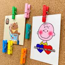 20 Creative Colorful Wooden small clips Nail Convenience Sign Clip Photo Wall Trim soft plank felt plate Sort by nail