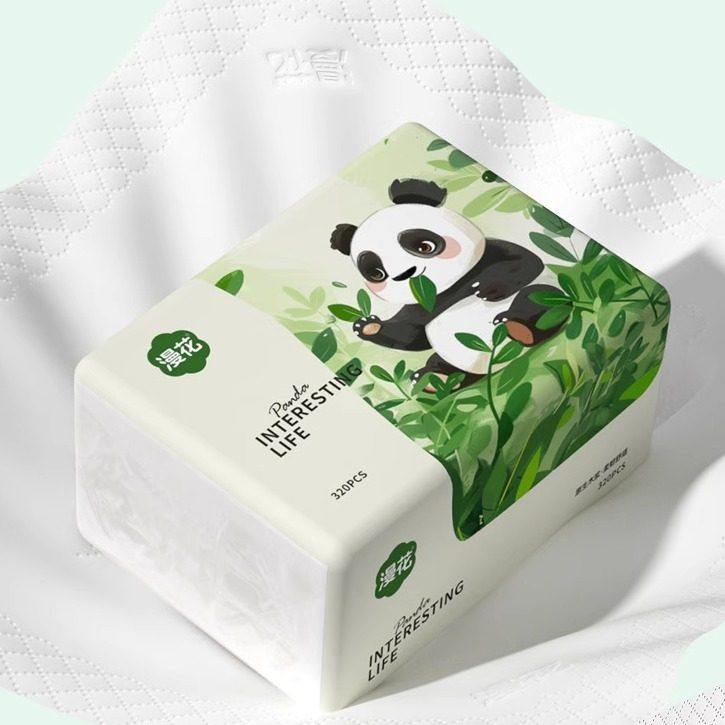 漫花熊猫加厚抽纸整箱批大包餐巾家用母婴适用可湿水卫生面巾纸抽,淘宝优惠券,粉丝福利购,淘宝优惠卷