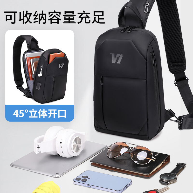 维多利亚旅行者男士斜挎胸包男休闲ipad手机包骑行腰包背包V5095 - 图1