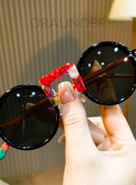 多巴胺学院风彩色拼料太阳眼镜男女小众偏光防晒防紫外线开车墨镜