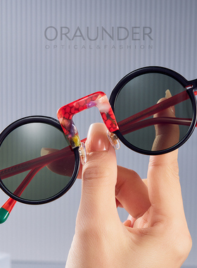 多巴胺学院风彩色拼料太阳眼镜男女小众偏光防晒防紫外线开车墨镜