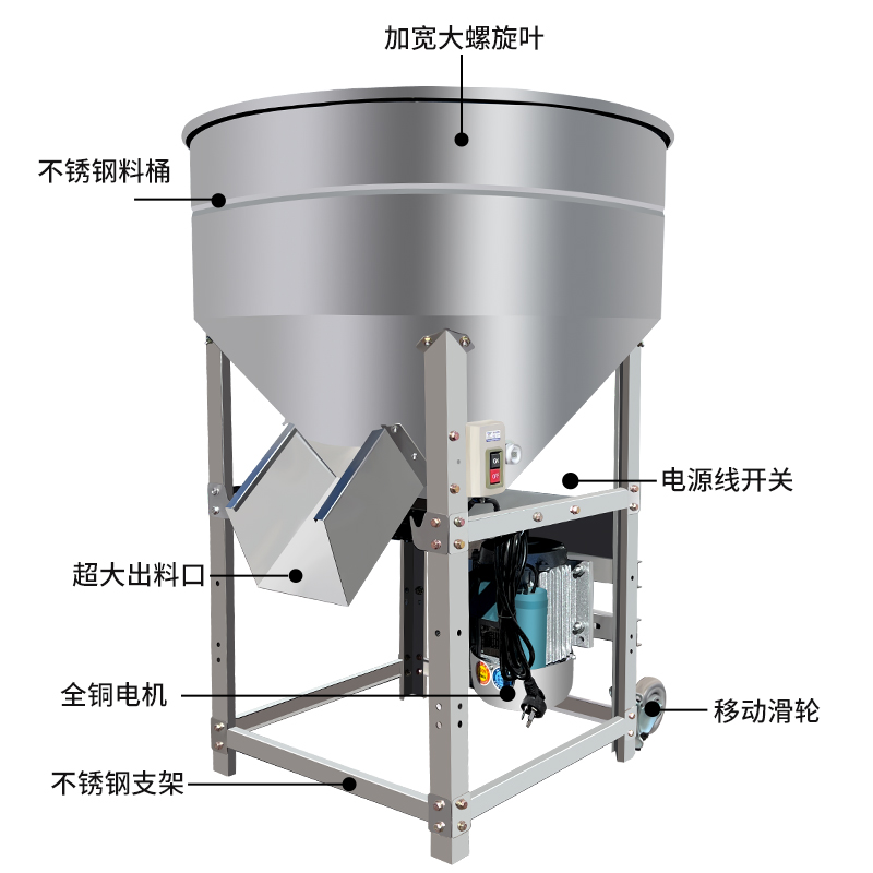 加厚不锈钢饲料搅拌机拌料机养殖场饲料拌药拌种机混合种子包衣机