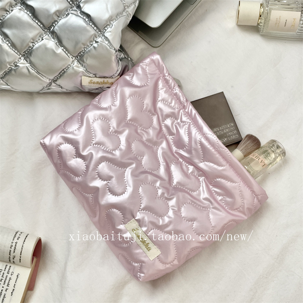 金金兔韩系PU爱心随身手拿包化妆包护肤品零钱包内胆多功能收纳袋,淘宝优惠券,粉丝福利购,淘宝优惠卷