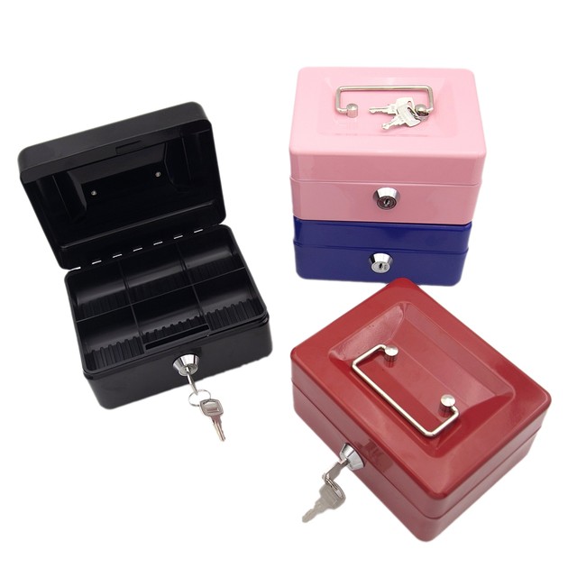 Money box cashier cashier with small iron box with password lock household jewelry certificate storage safe