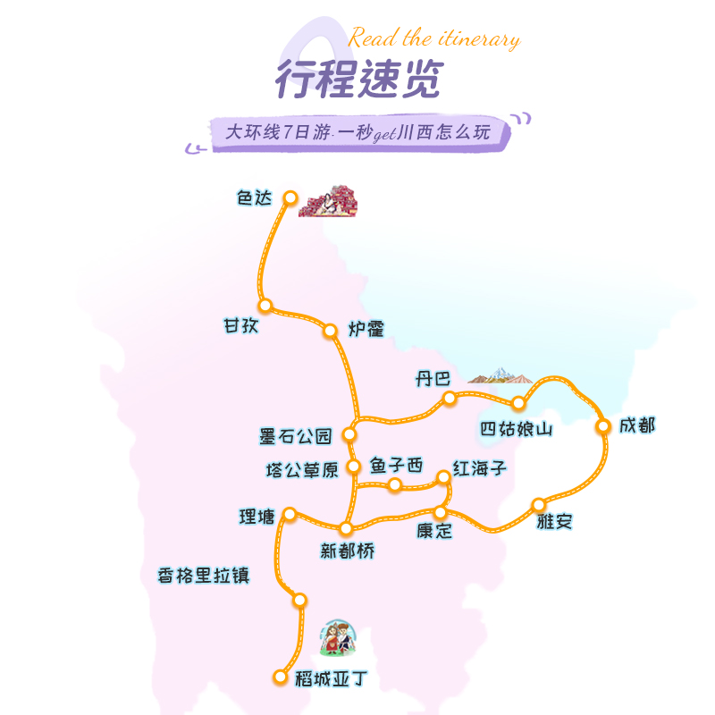 2-8人小团川西大环线7日跟团游稻城亚丁色达冷嘎措四姑娘山7天6晚 - 图1