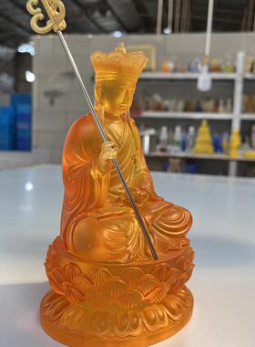 精品彷琉璃地藏王菩萨树脂佛像家用佛堂供奉保平安工艺品摆饰结缘