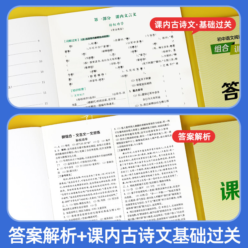 江苏版2026秋通成学典阅读组合训练语文英语七八九年级上下册初中江苏中考阅读理解与完形填空听力专项训练现代文言文知识