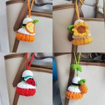 Handcrafted Badminton Pendant Finished Hook Textured Wool Thread DIY Homemade Material Bag Cute Pendant Key Buckle Christmas Gift