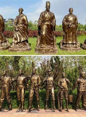 玻璃钢仿铜人物雕塑农耕文化名人胸像铸铜定制民俗小品铜人摆件