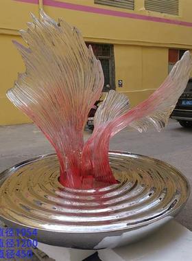 创意抽象透明树脂雕塑售楼处酒店大堂玄关会所大型铂晶摆件可定制