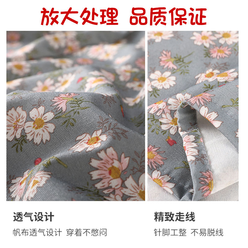 外套韩系碎花工作服耐磨帆布防污耐脏家用厨房长袖罩衣围裙女洋气 - 图1