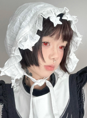 甜美Lolita星星花边伯奈特帽