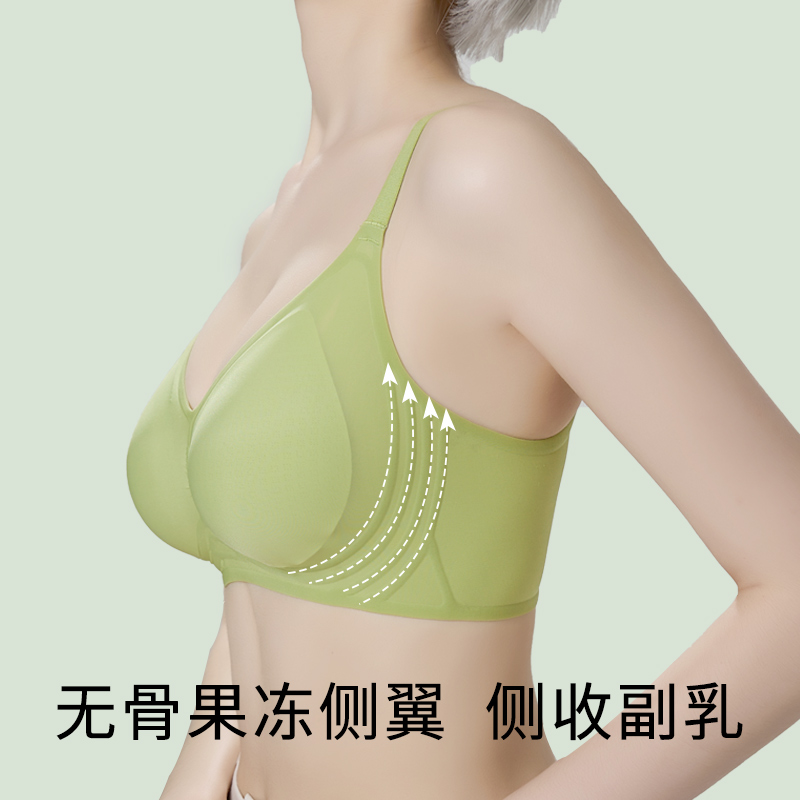 猫人内衣女聚拢小胸收副乳防下垂无钢圈夏季薄款无痕裸感美背文胸-图2