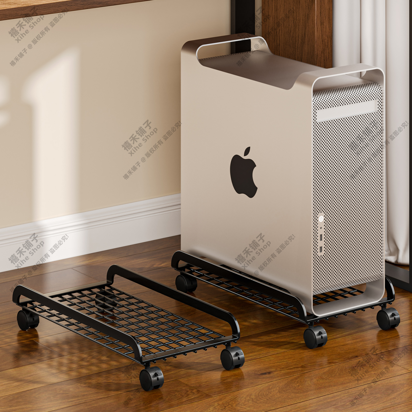 Desktop host bracket removable pulley storage