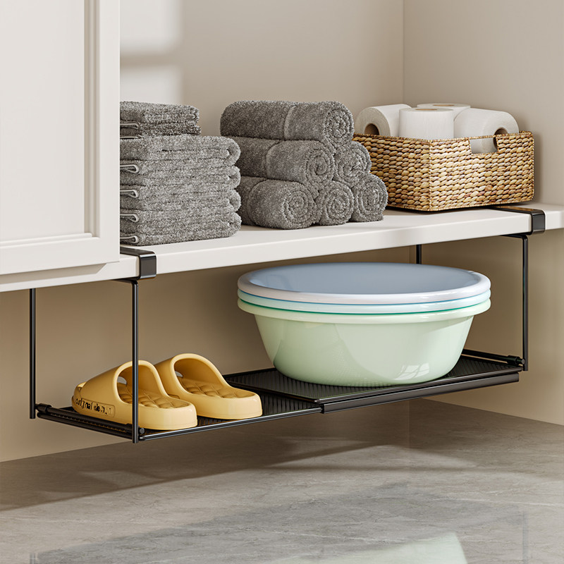 免安装可伸缩洗脸盆收纳架子浴室柜下分层盆子收纳架卫生间置物架,淘宝优惠券,粉丝福利购,淘宝优惠卷