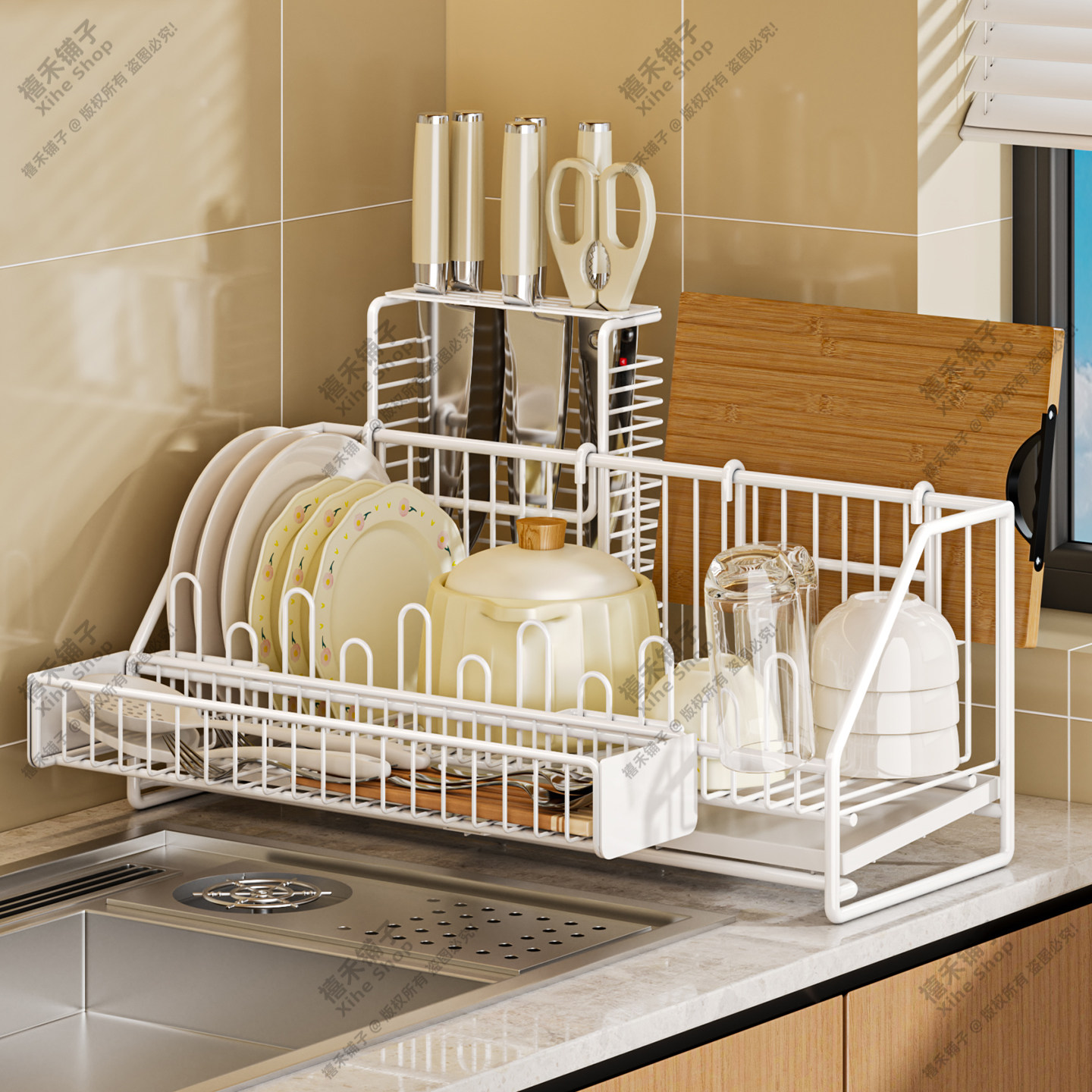 厨房碗碟收纳架沥水碗架厨房置物架碗盘碗筷放碗盘子沥水篮大容量,淘宝优惠券,粉丝福利购,淘宝优惠卷