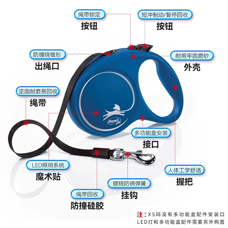 福莱希旗舰店 德国flexi趣玩带状狗狗牵引绳自动伸缩大型中小型犬 - 图0