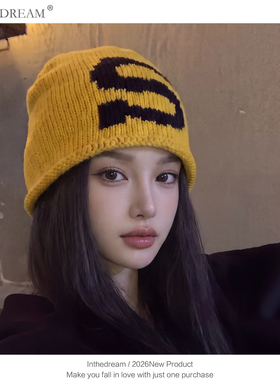 韩系撞色秋冬保暖护耳针织帽女