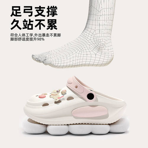 足弓支撑洞洞鞋女款2026新款夏季外穿eva防滑防臭厚底凉拖鞋女士 - 图1