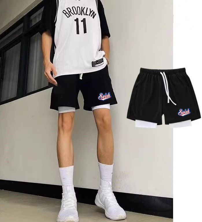 Swish美式运动短裤男篮球训练紧身透气跑步速干假两件不过膝健身,淘宝优惠券,粉丝福利购,淘宝优惠卷