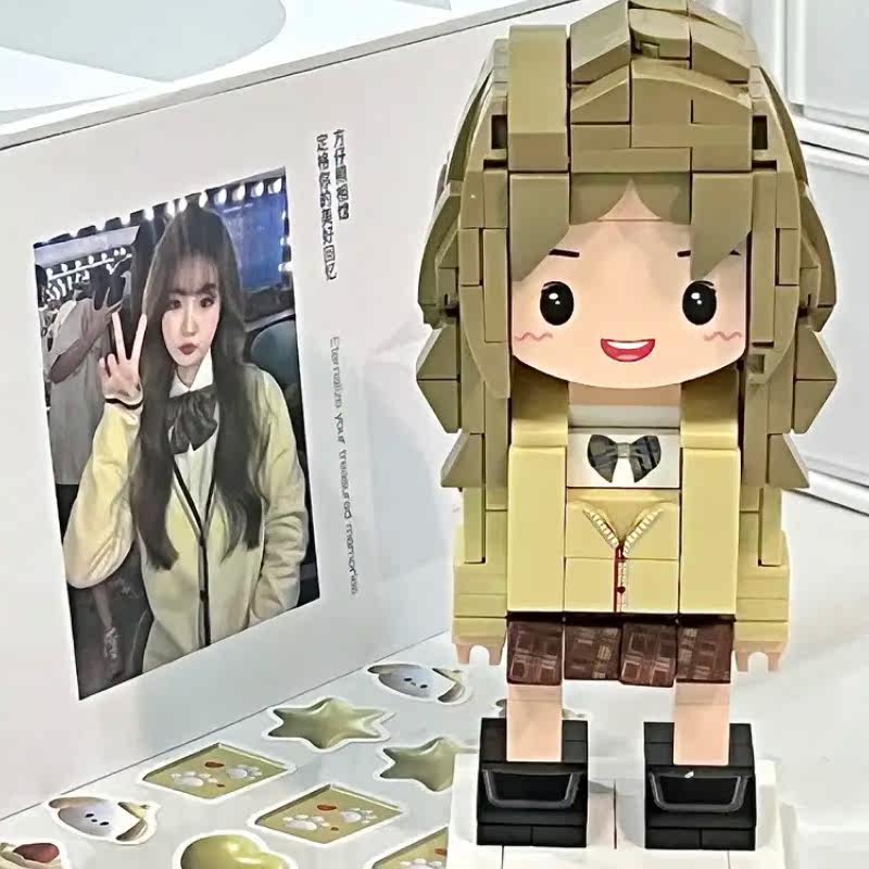 【女神节礼物】方仔照相馆照片定制积木人像手工diy新年礼品女生_虎窝淘