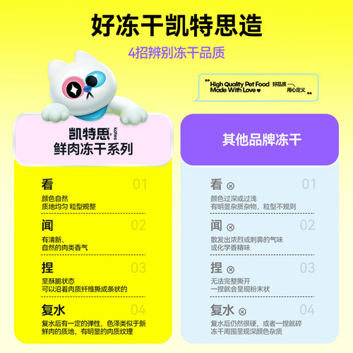 凯特思冻干鸡肉粒鸭肉鸡胸肉小鱼干鹌鹑猫咪狗狗增肥营养宠物零食 - 图3