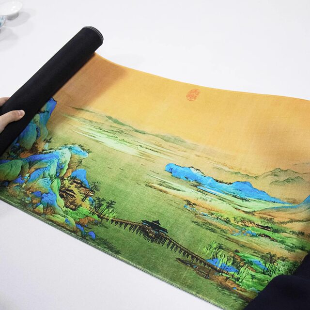 Thousands of Miles of Rivers and Mountains Large Retro Chinese Style Workstation Table Mat