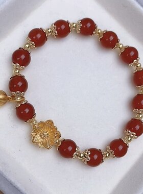 铜合金手链 串珠手链莲花手链新款火爆款莲子手串花朵时尚饰品