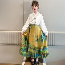 Min Made Girl Spring Autumn Clothes Horse Face Dress Suit Girl China China Wind Ming Dynasty Ancient Dress Children Ethnic Han Suit Half Body Dress