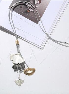 New necklace Europe atmosphere hundred wh ginkgo leaves long