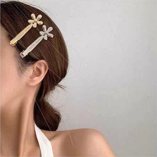 Broken hair clip metal flower side clip female ehead whout t - 图0
