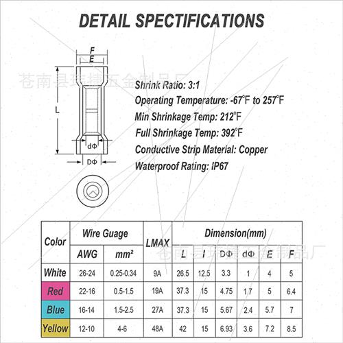 350pcs BHT0.5 1.25 2 5 Heat Shrinkable Medium Connection Ter - 图1