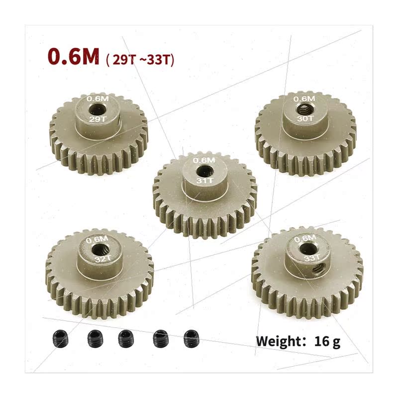 7075 Aluminum Alloy Hardened Oxygen 13-33T 3.175 Hole Gear M - 图3