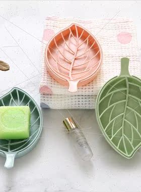 Bathroom creative leaves model soap box double large drainin