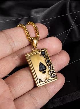 Europe Poker Ace Spades Pendant Cool Fashion Men Stainless S