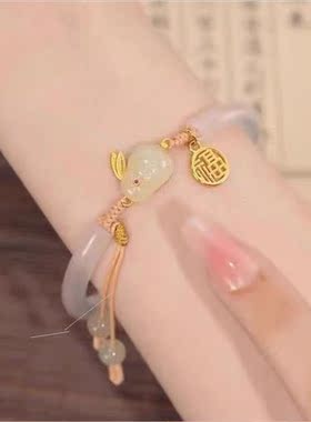 Former rabb like brocade bracelet women summer wh jade rabb