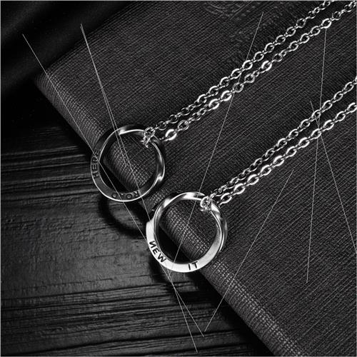 M?bius Ring Necklace Ring Tanium Steel Circle Men Pendant I-图0