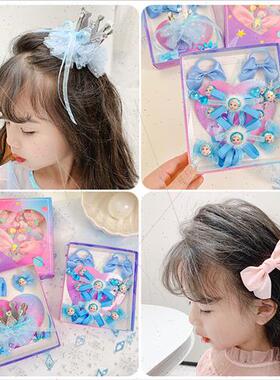 Children hair set princess cute bow hair clip gift box set l