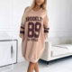 Casual long sleeve letter print sports dress