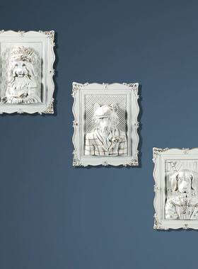 欧式壁挂创意家居客厅背景墙装饰画浮雕动物壁挂画酒店铺壁饰挂件