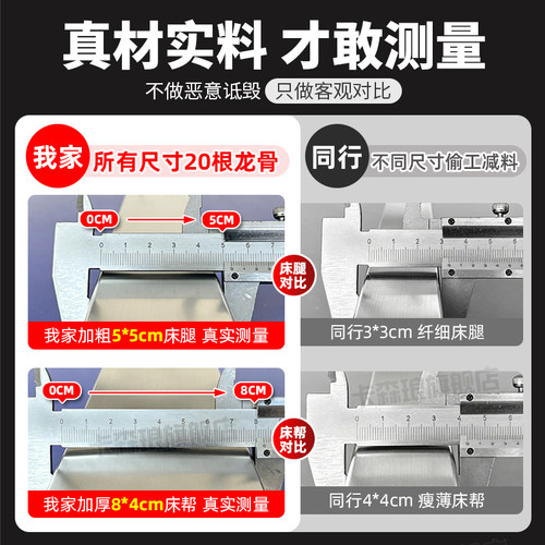 不锈钢床1米8双人床加厚加粗1.2米单人床架榻榻米1.5排骨架钢架床 - 图0