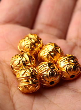 黄金色莲花童子佛面隔珠