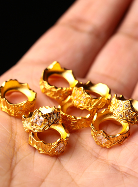 金色护身蝠卡环六丁骷髅隔片